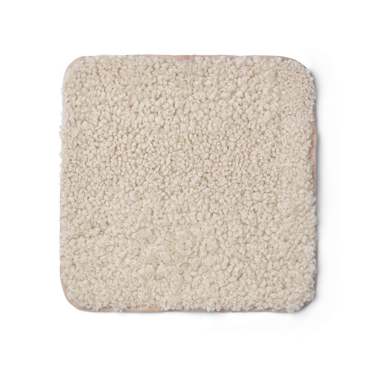 Sitzkissen Lammfell | Kurzhaar | Zero Waste | 35x35 cm Beige