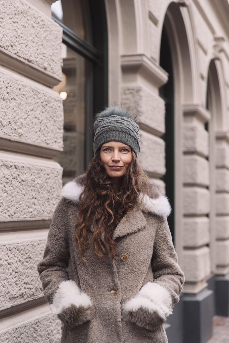 Sidse Beanie | Wolle, Waschbär Heckengrün/Heckengrün