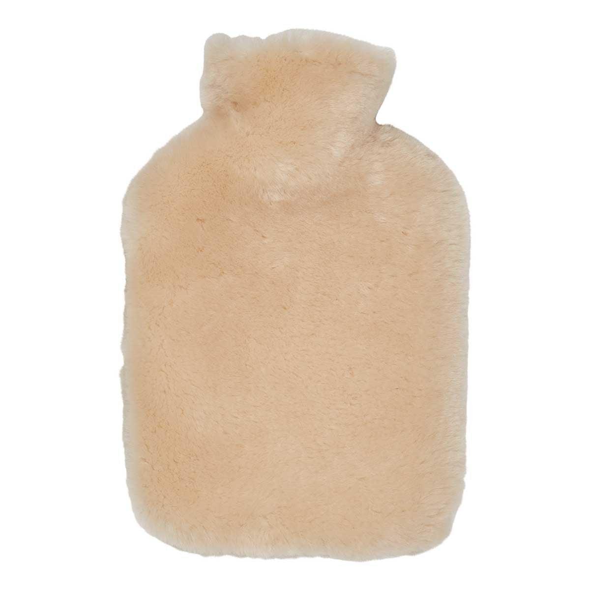 Hot Water Bottle | 22x32 cm. | New Zealand Sheepskin | Moccasin - Naturescollection.eu