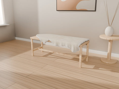 115 × 60 cm Lammfell auf der Bank