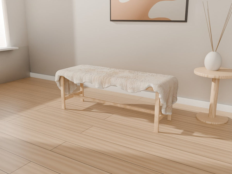 180 × 60 cm Lammfell auf der Bank