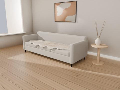 180 × 60 cm Lammfell auf dem Sofa