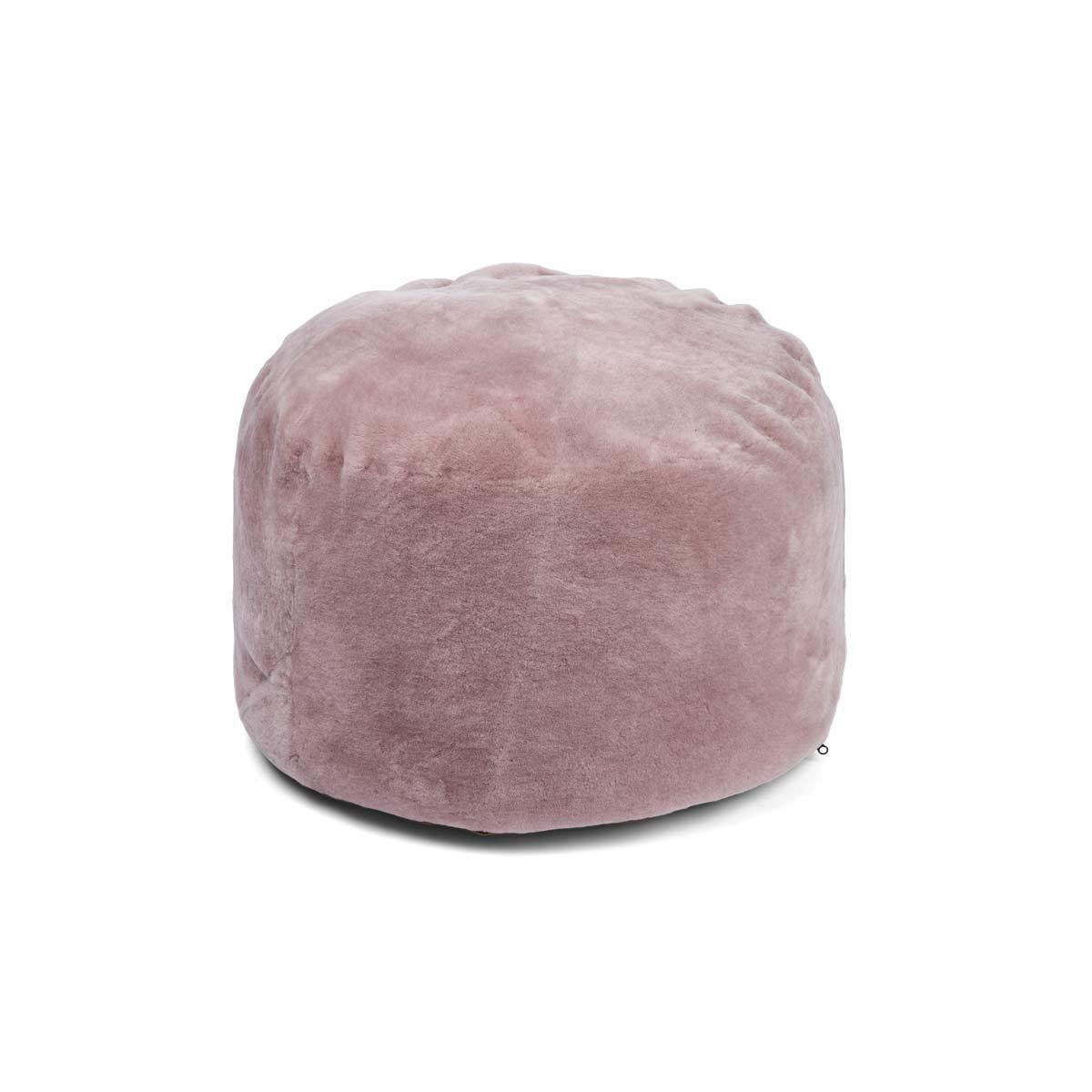 Round Pouf | New Zealand Sheepskin | Moccasin | Calf Leather Backing - Naturescollection.eu