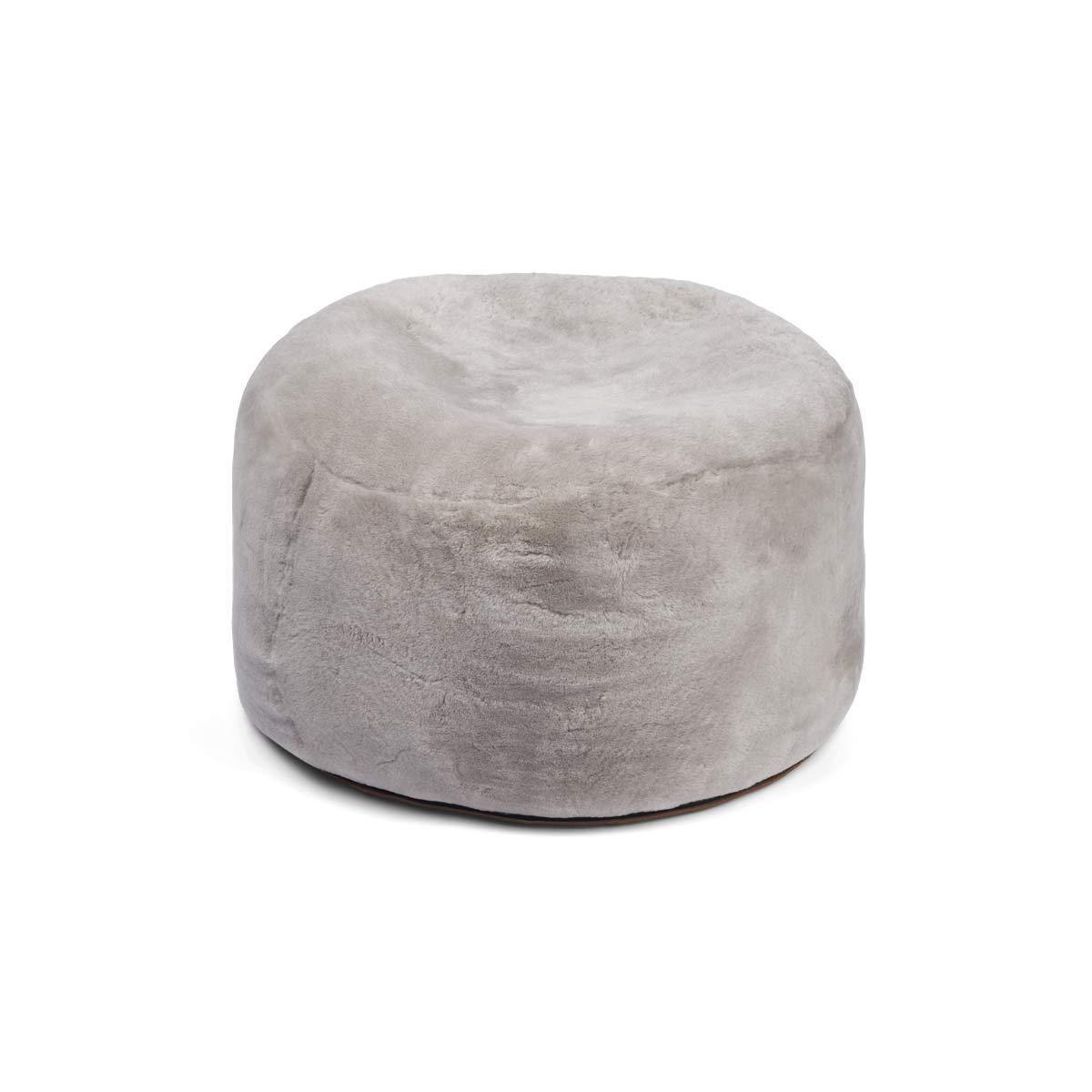 Round Pouf | New Zealand Sheepskin | Moccasin | Calf Leather Backing - Naturescollection.eu