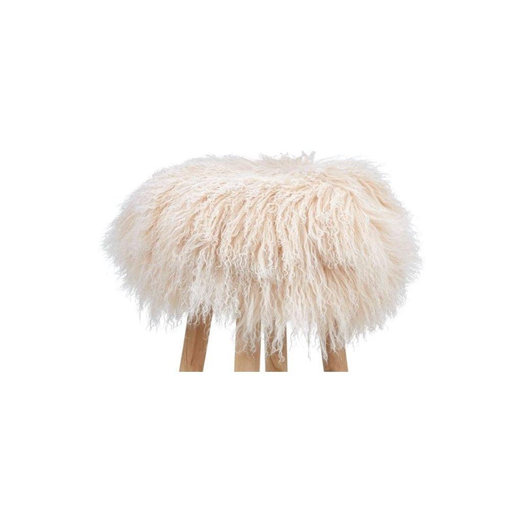 Stool Cover | D35 x H17 cm. | Tibetan Sheepskin - Naturescollection.eu