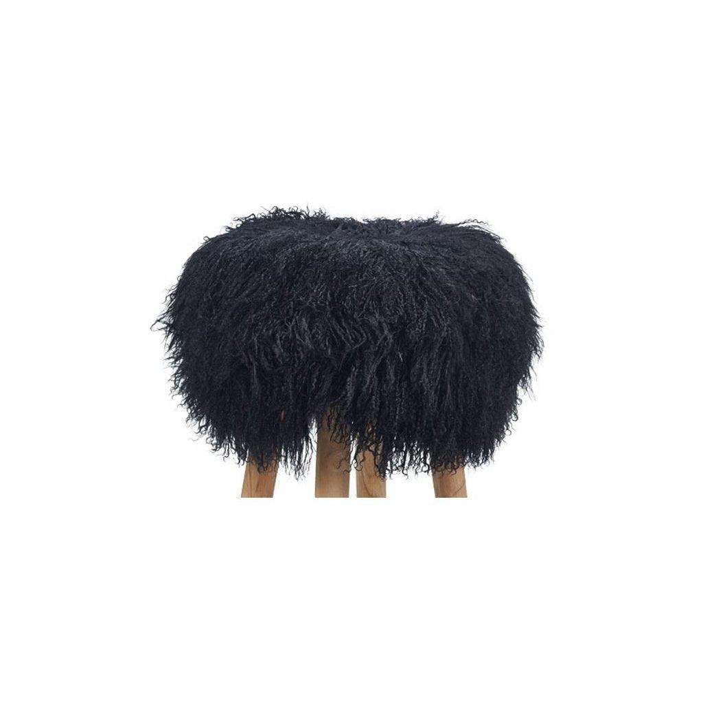 Stool Cover | D35 x H17 cm. | Tibetan Sheepskin - Naturescollection.eu