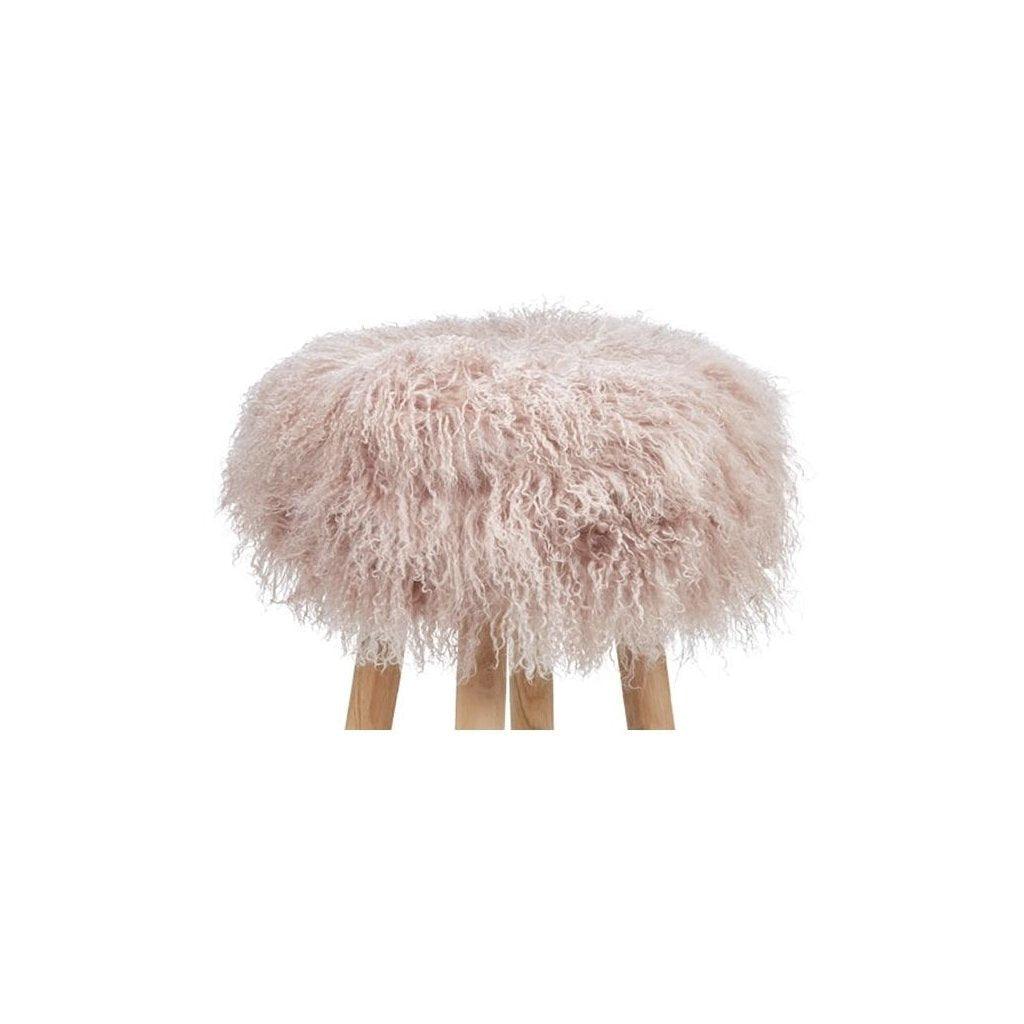 Stool Cover | D35 x H17 cm. | Tibetan Sheepskin - Naturescollection.eu