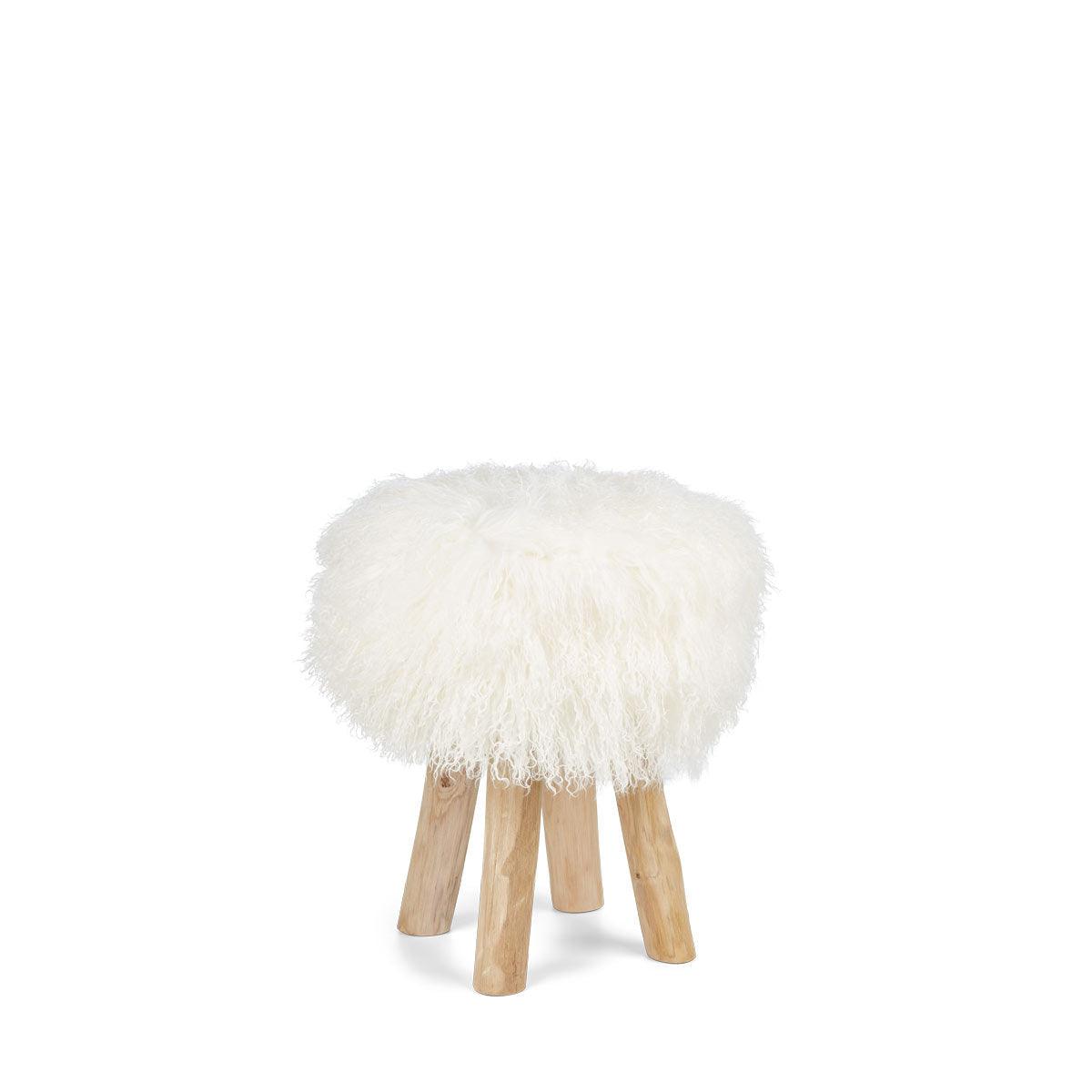 Stool Cover | D35 x H17 cm. | Tibetan Sheepskin - Naturescollection.eu