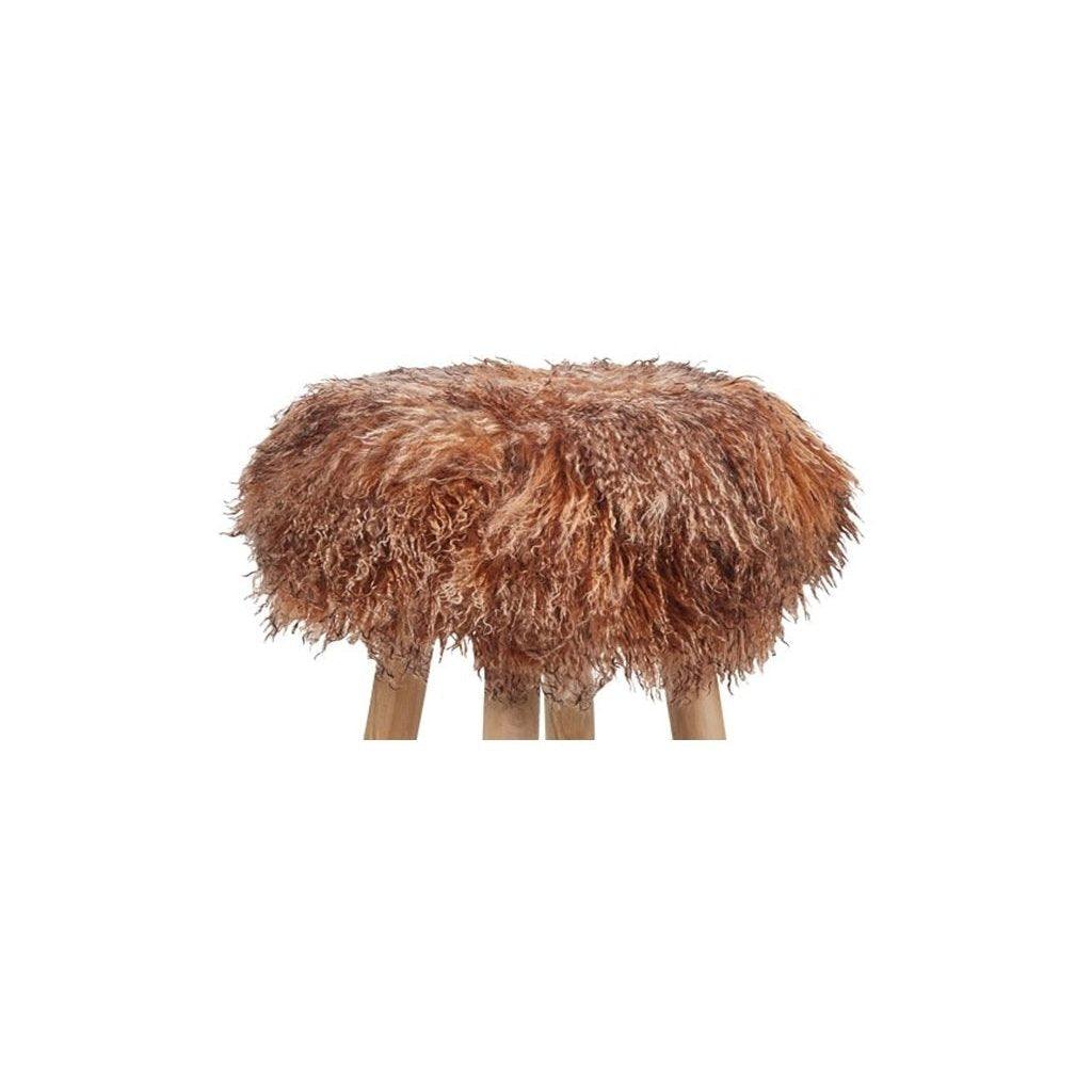 Stool Cover | D35 x H17 cm. | Tibetan Sheepskin - Naturescollection.eu