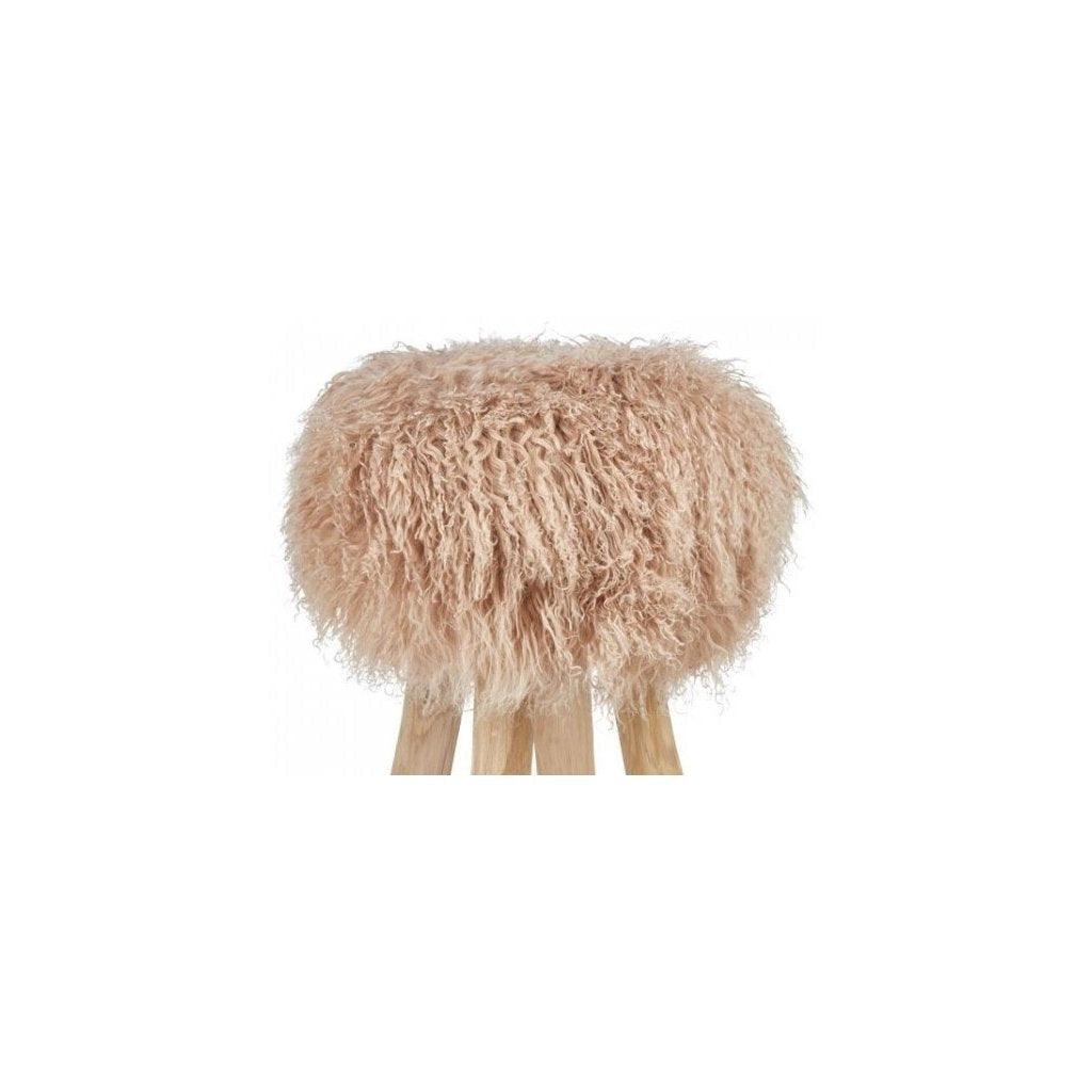 Stool Cover | D35 x H17 cm. | Tibetan Sheepskin - Naturescollection.eu