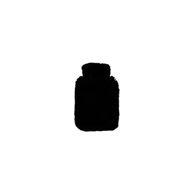 Schwarze Wärmflasche mit Bezug