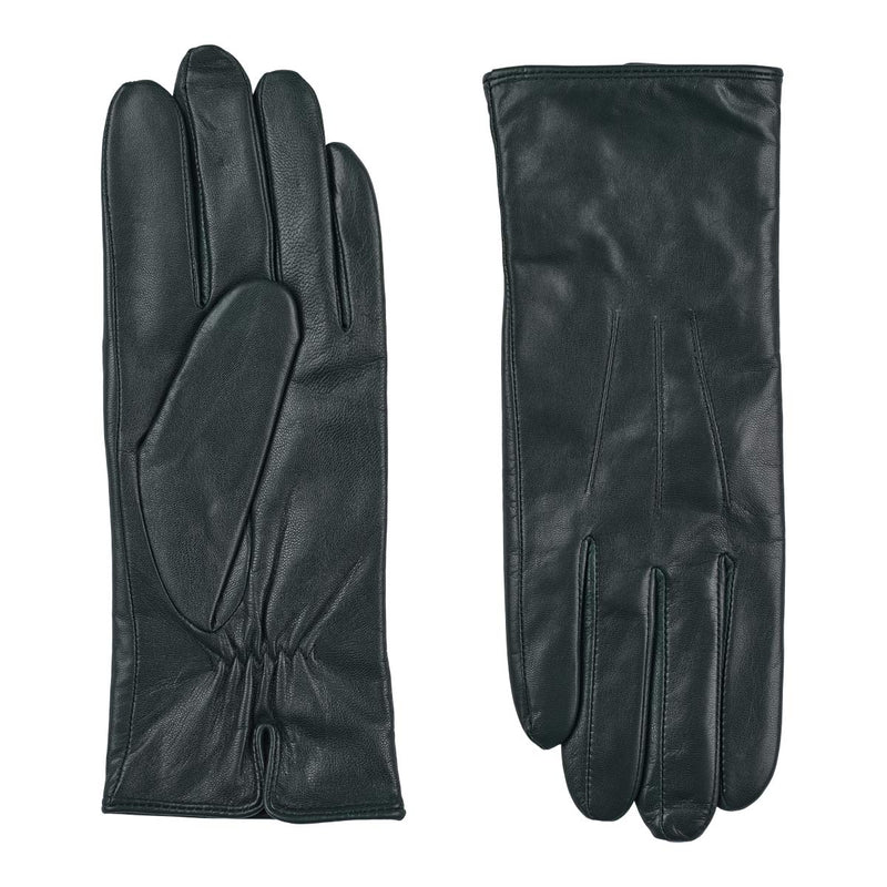 Dunkelgrüne Handschuhe aus echtem Leder